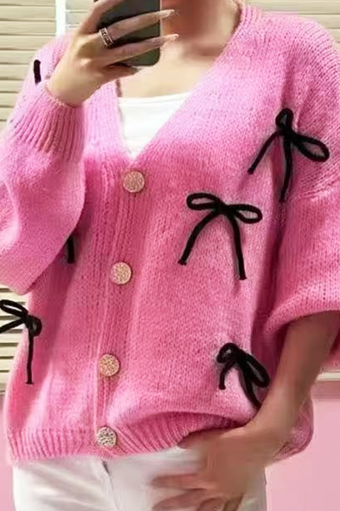 Kardigan UNIKANA PINK, Kolor : różowy, IVET.PL - Modna odzież
