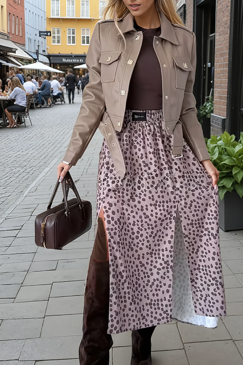 Spódnica CROFENDA BEIGE, Kolor : szary, IVET.PL - Modna odzież