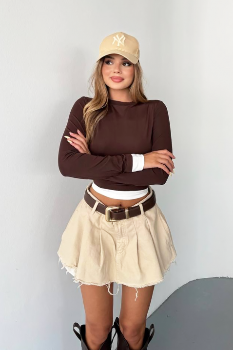 Bluzka SERGNOZA BROWN, Kolor : brązowy, IVET.PL - Modna odzież