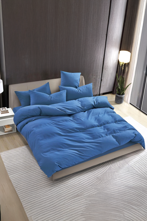 Komplet pościeli SOLPESA BLUE 160x200 cm памук - 3 elementy, Kolor : chabrowy, IVET.PL - Modna odzież