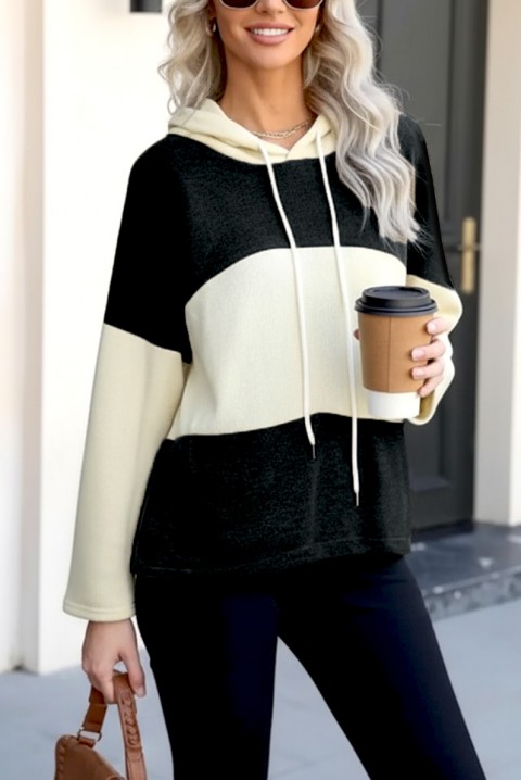 Bluza GRANZALIA BLACK, Kolor : czarny z białym, IVET.PL - Modna odzież