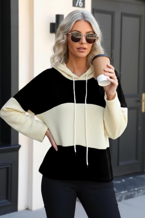 Bluza GRANZALIA BLACK, Kolor : czarny z białym, IVET.PL - Modna odzież