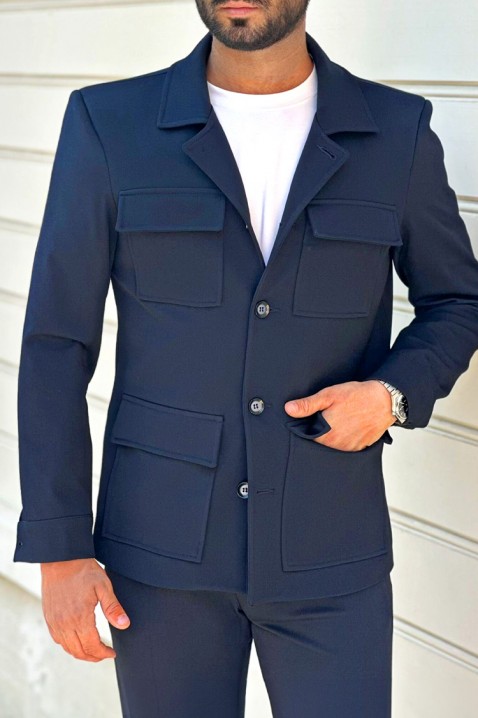 Płaszcz KARMOLO NAVY, Kolor : granatowy, IVET.PL - Modna odzież