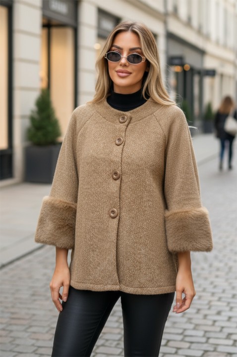 Płaszcz KRENINA BEIGE, Kolor :  beżowy, IVET.PL - Modna odzież