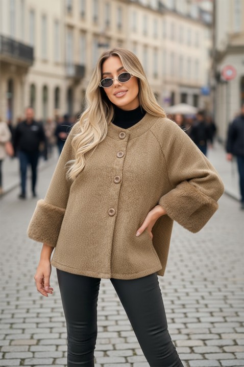 Płaszcz KRENINA BEIGE, Kolor :  beżowy, IVET.PL - Modna odzież