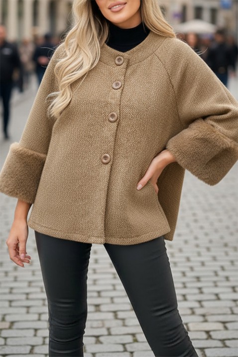 Płaszcz KRENINA BEIGE, Kolor :  beżowy, IVET.PL - Modna odzież