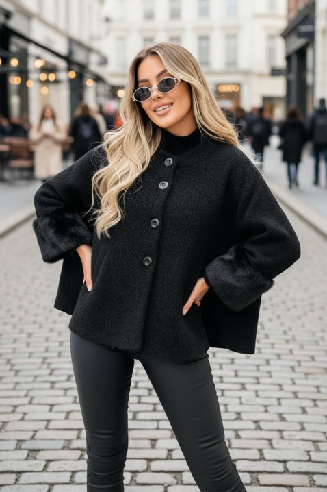Płaszcz KRENINA BLACK, Kolor : czarny, IVET.PL - Modna odzież
