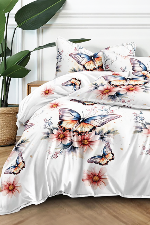 Komplet pościeli ZIOTERFA 200x220 cm bawełna - 4 elementy, Kolor : biały, IVET.PL - Modna odzież