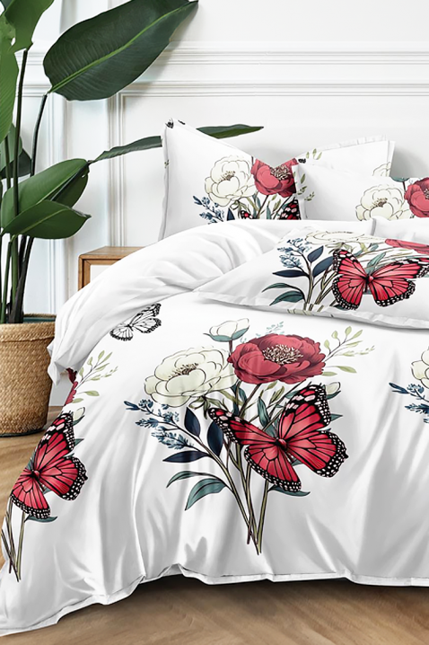 Komplet pościeli ZIOLENJA 200x220 cm bawełna - 4 elementy, Kolor : biały, IVET.PL - Modna odzież