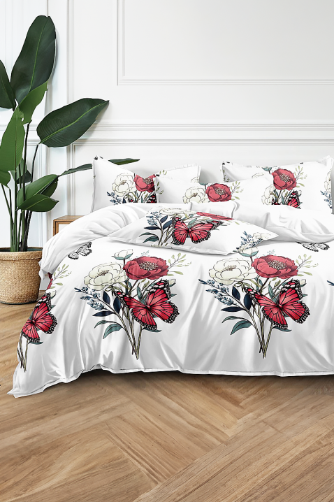 Komplet pościeli ZIOLENJA 200x220 cm bawełna - 4 elementy, Kolor : biały, IVET.PL - Modna odzież