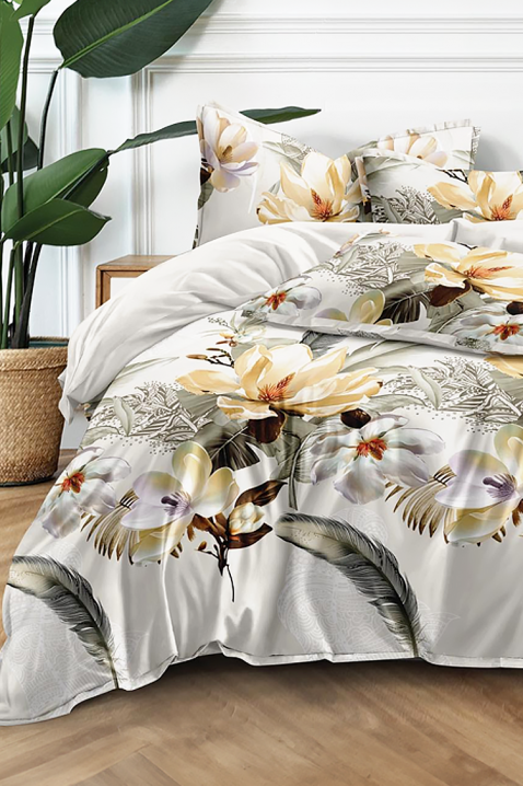 Komplet pościeli VODELMEA 200x220 cm bawełna - 4 elementy, Kolor : szary, IVET.PL - Modna odzież