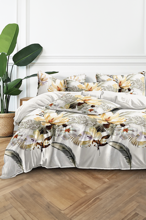 Komplet pościeli VODELMEA 200x220 cm bawełna - 4 elementy, Kolor : szary, IVET.PL - Modna odzież