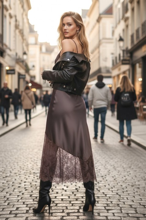 Sukienka MIOFEZA BROWN, Kolor : brązowy, IVET.PL - Modna odzież