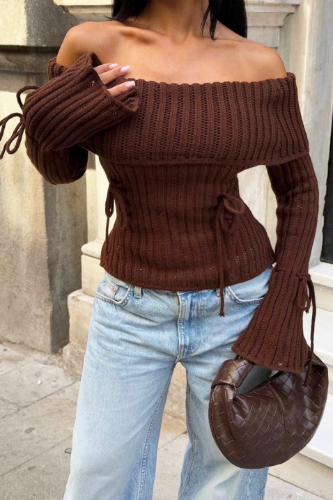 Sweter GREZDILA BROWN, Kolor : brązowy, IVET.PL - Modna odzież