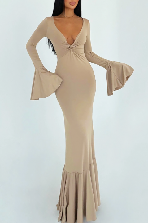 Sukienka LENZEDA BEIGE, Kolor :  beżowy, IVET.PL - Modna odzież