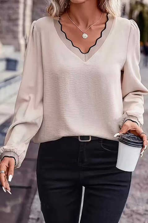 Bluzka BIOFEHA BEIGE, Kolor :  beżowy, IVET.PL - Modna odzież