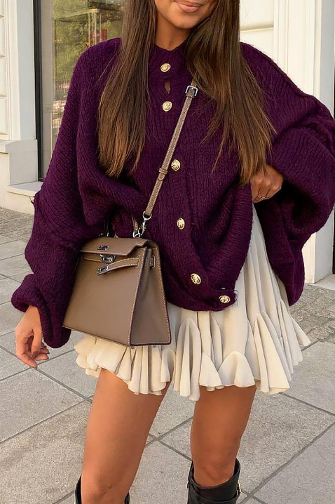 Kardigan NIVELZA PURPLE, Kolor : fioletowy, IVET.PL - Modna odzież