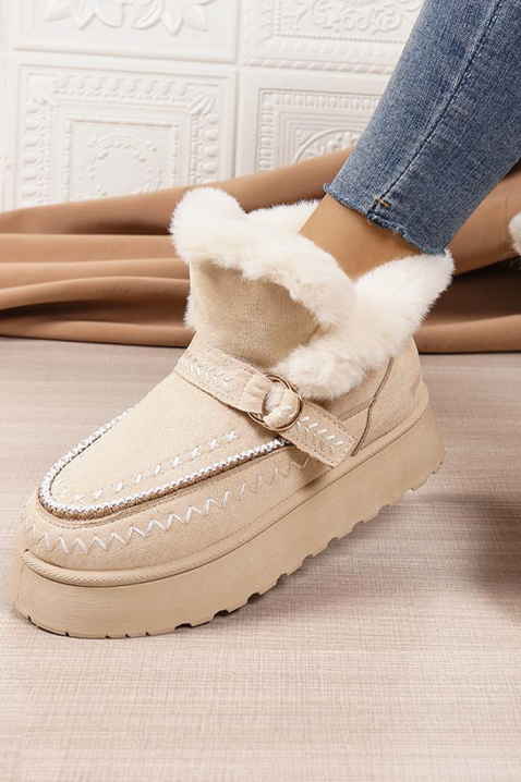 Botki BLOMEGA BEIGE, Kolor :  beżowy, IVET.PL - Modna odzież