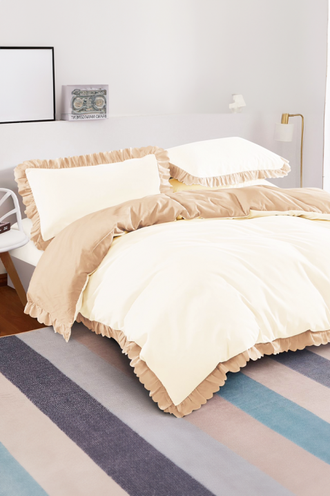 Komplet pościeli BRUINELA YELLOW 160x200 cm bawełna - 3 elementy, Kolor : żółty, IVET.PL - Modna odzież