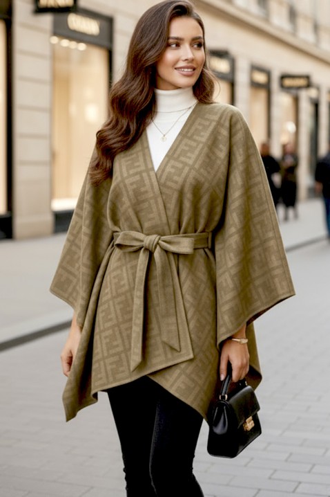 Ponczo DERLONDA BEIGE, Kolor :  beżowy, IVET.PL - Modna odzież