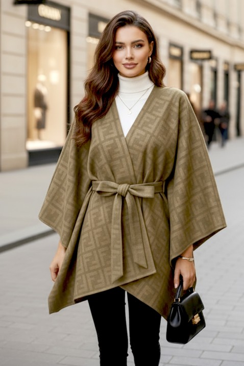 Ponczo DERLONDA BEIGE, Kolor :  beżowy, IVET.PL - Modna odzież