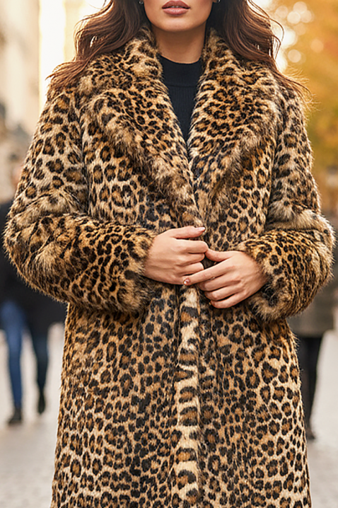 Płaszcz GROXELRA, Kolor : panterka, IVET.PL - Modna odzież