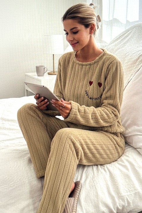 Piżama ARVIANA BEIGE, Kolor :  beżowy, IVET.PL - Modna odzież
