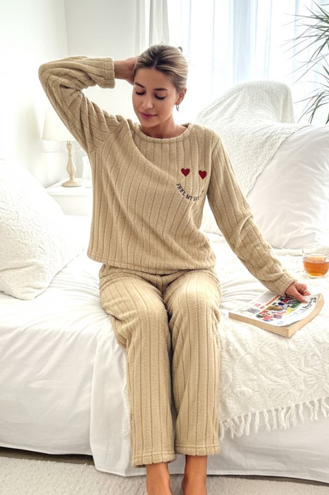 Piżama ARVIANA BEIGE, Kolor :  beżowy, IVET.PL - Modna odzież