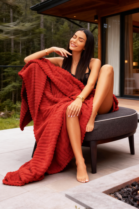 Koc FELISARA RED 220x240 cm - Tekstylia domowe | Ivet.PL Koc FELISARA RED 220x240 cm, Kolor : czerwony, IVET.PL - Modna odzież