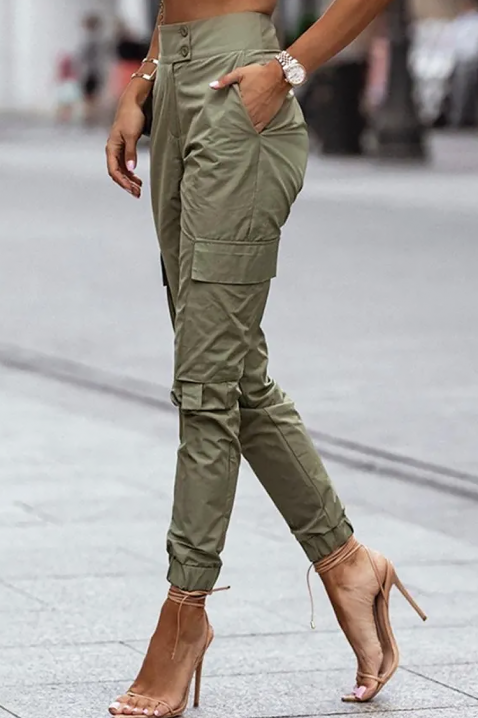 Spodnie TREZOLDA KHAKI, Kolor : khaki, IVET.PL - Modna odzież