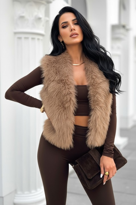 Kamizelka FRACHELZA BEIGE, Kolor :  beżowy, IVET.PL - Modna odzież