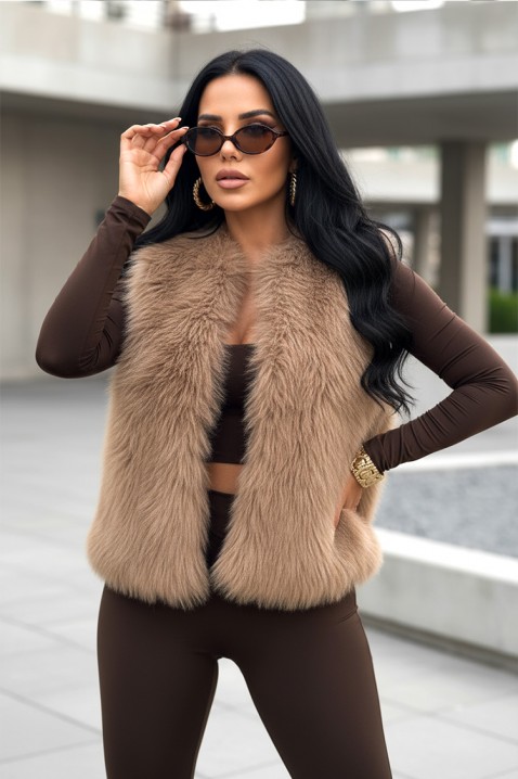 Kamizelka FRACHELZA BEIGE, Kolor :  beżowy, IVET.PL - Modna odzież
