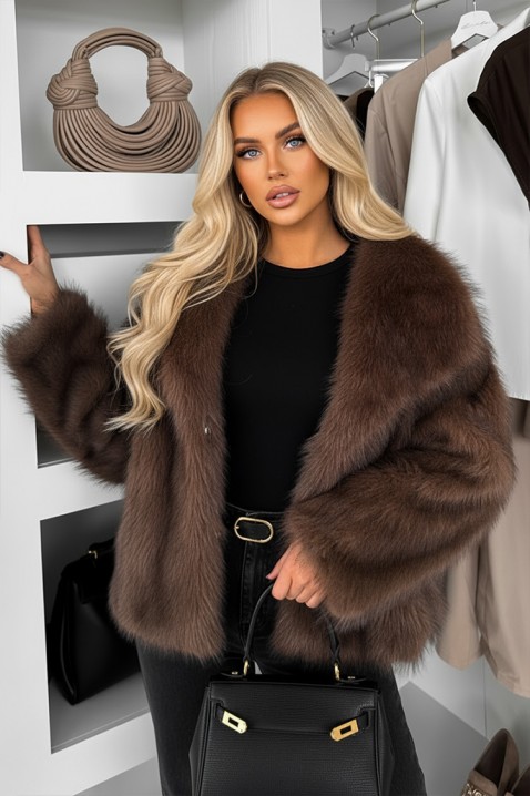 Płaszcz SARMELNA BROWN, Kolor : brązowy, IVET.PL - Modna odzież