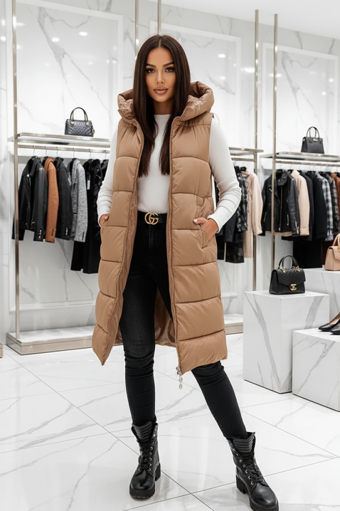 Kamizelka dwustronna KEMORFA BEIGE, Kolor :  beżowy, IVET.PL - Modna odzież