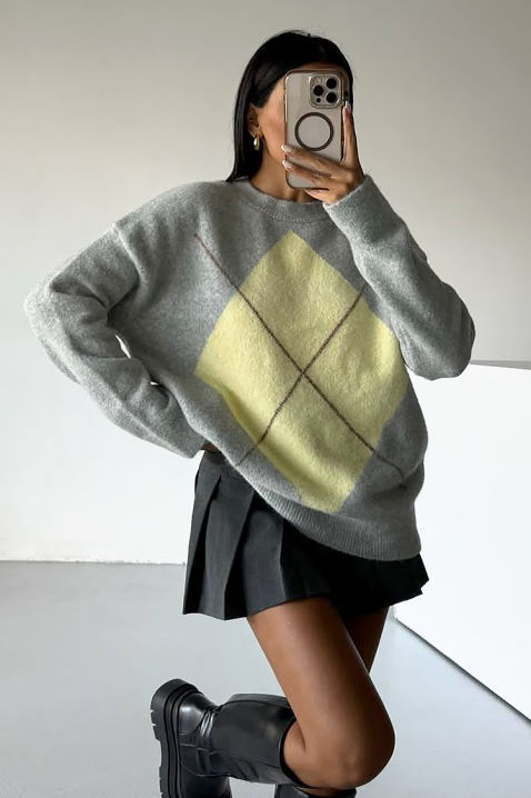 Sweter PULDINA GREY, Kolor : szary, IVET.PL - Modna odzież