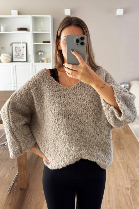 Sweter FRANOLFA BEIGE, Kolor :  beżowy, IVET.PL - Modna odzież
