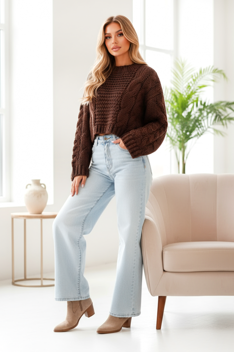 Sweter PLEVIRZA BROWN, Kolor : brązowy, IVET.PL - Modna odzież