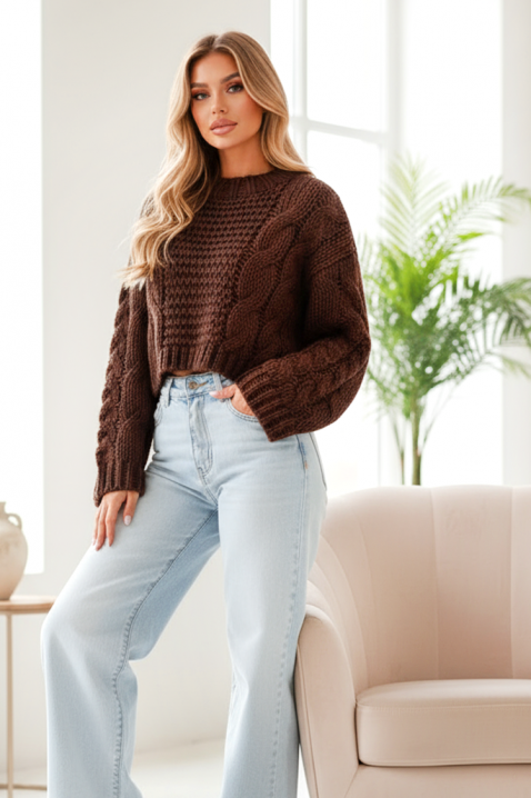 Sweter PLEVIRZA BROWN, Kolor : brązowy, IVET.PL - Modna odzież