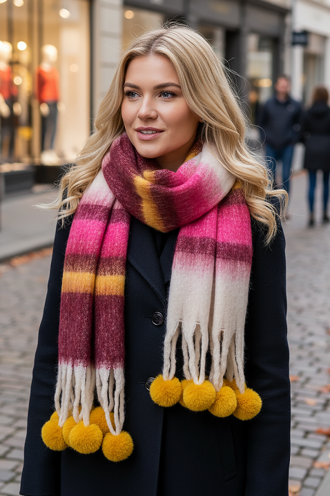 Szal TLOVENZA PINK, Kolor : różowy, IVET.PL - Modna odzież