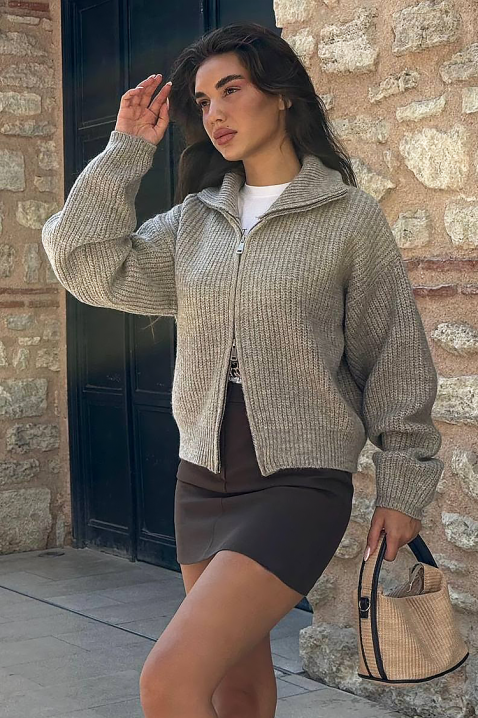 Kardigan NELVIRA GREY, Kolor : szary, IVET.PL - Modna odzież