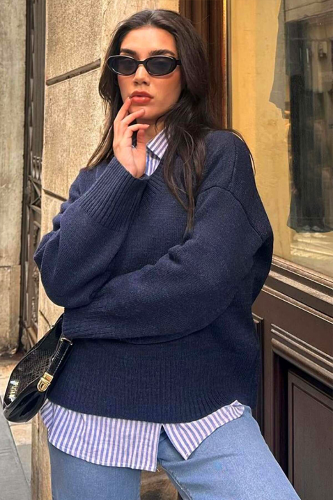 Sweter ROZEYA NAVY, Kolor : granatowy, IVET.PL - Modna odzież