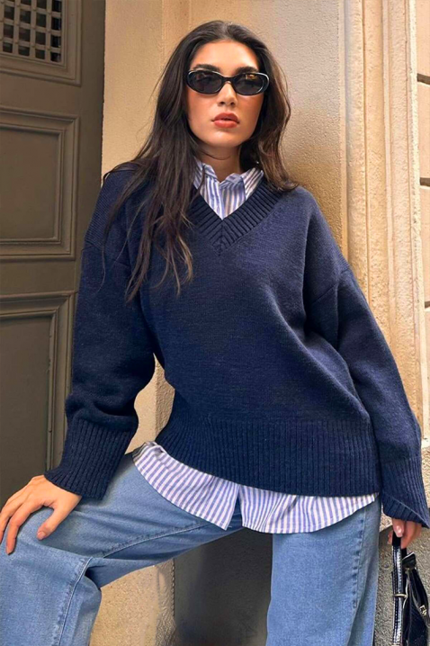 Sweter ROZEYA NAVY, Kolor : granatowy, IVET.PL - Modna odzież
