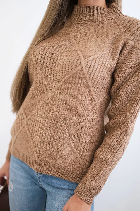 Sweter PLETOLDA BEIGE, Kolor :  beżowy, IVET.PL - Modna odzież