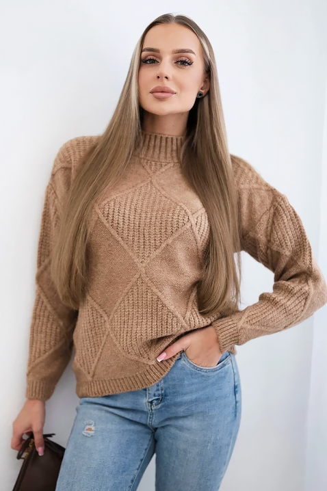 Sweter PLETOLDA BEIGE, Kolor :  beżowy, IVET.PL - Modna odzież