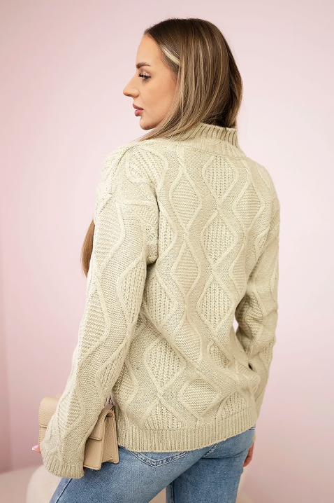 Sweter FRONZELA BEIGE, Kolor :  beżowy, IVET.PL - Modna odzież