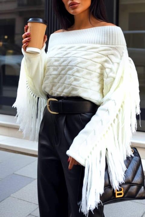 Sweter REZVILZA WHITE, Kolor : biały, IVET.PL - Modna odzież