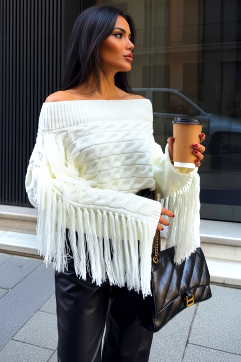 Sweter REZVILZA WHITE, Kolor : biały, IVET.PL - Modna odzież