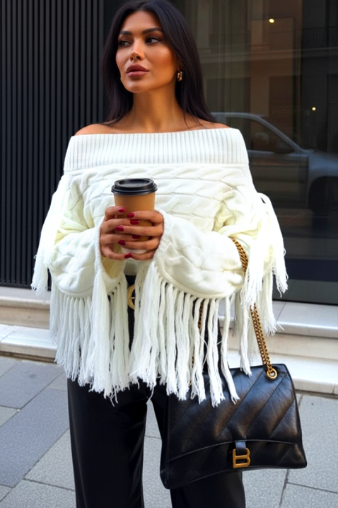 Sweter REZVILZA WHITE, Kolor : biały, IVET.PL - Modna odzież