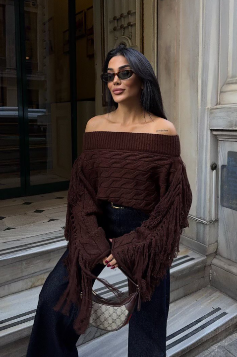 Sweter REZVILZA BROWN, Kolor : brązowy, IVET.PL - Modna odzież