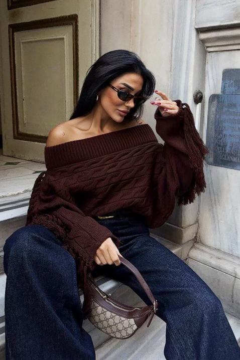 Sweter REZVILZA BROWN, Kolor : brązowy, IVET.PL - Modna odzież